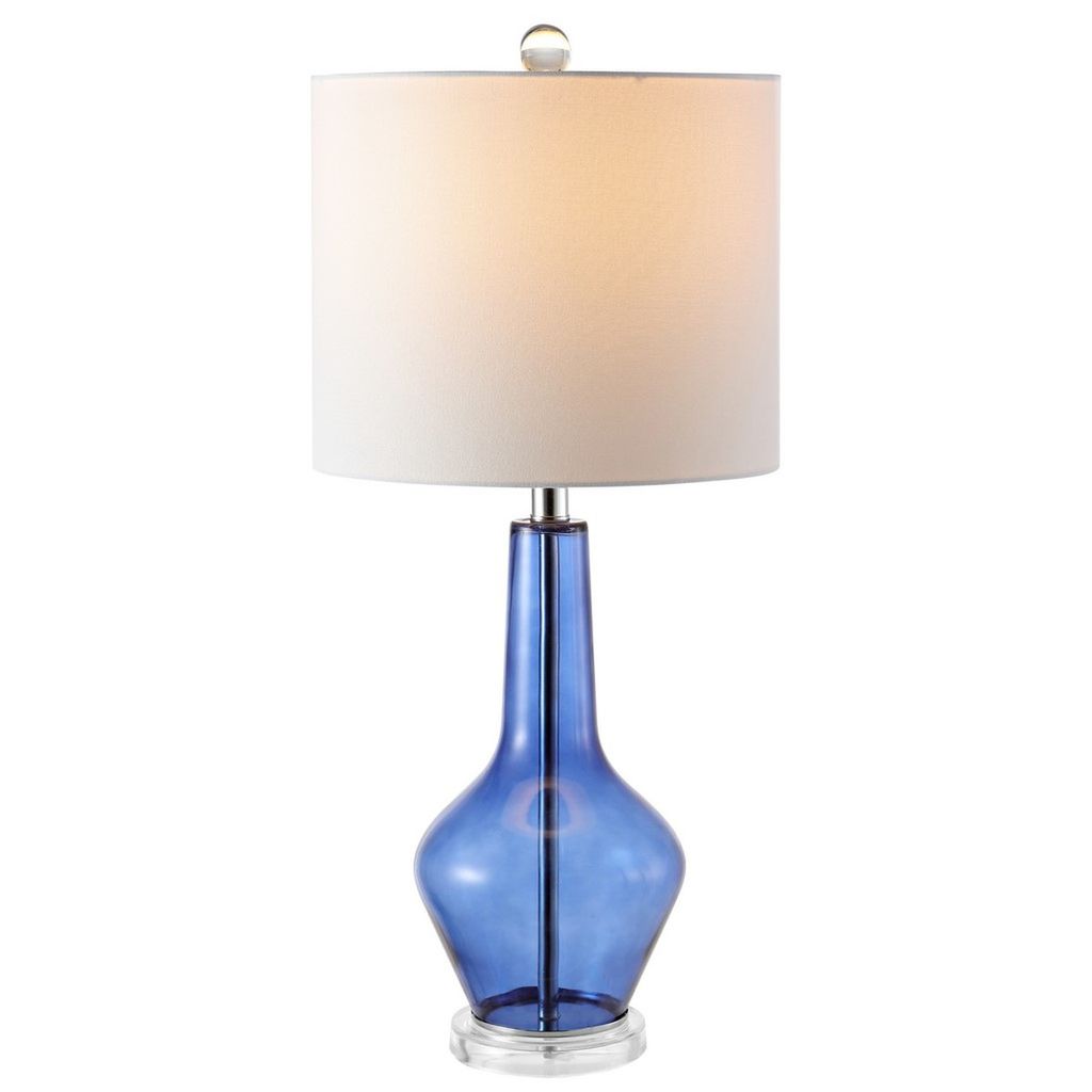 Velor Table Lamp, 11" X 24", Blue, Set Of 2