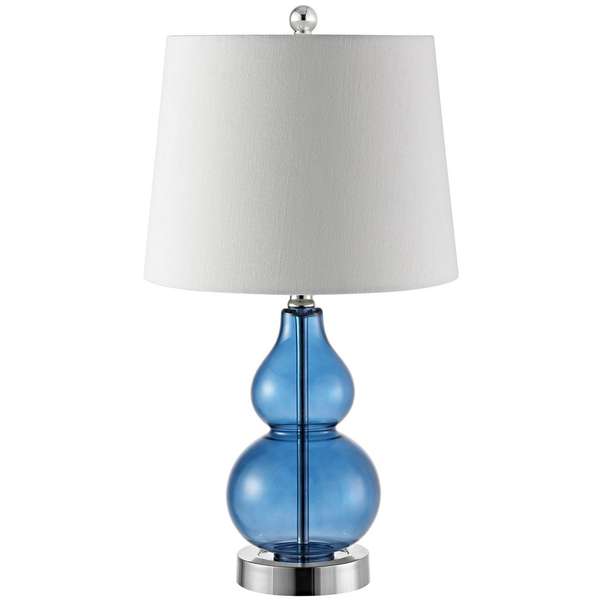 Brisor Table Lamp, 12" X 22", Blue/Chrome, Set Of 2