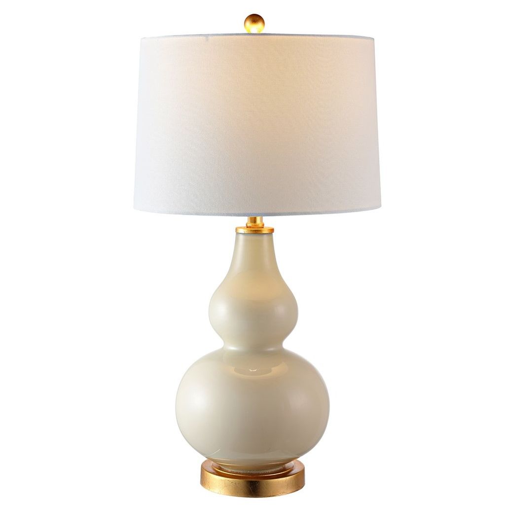 Table Lamp, 15" X 28.5", Cream/Gold Leaf, Set Of 2