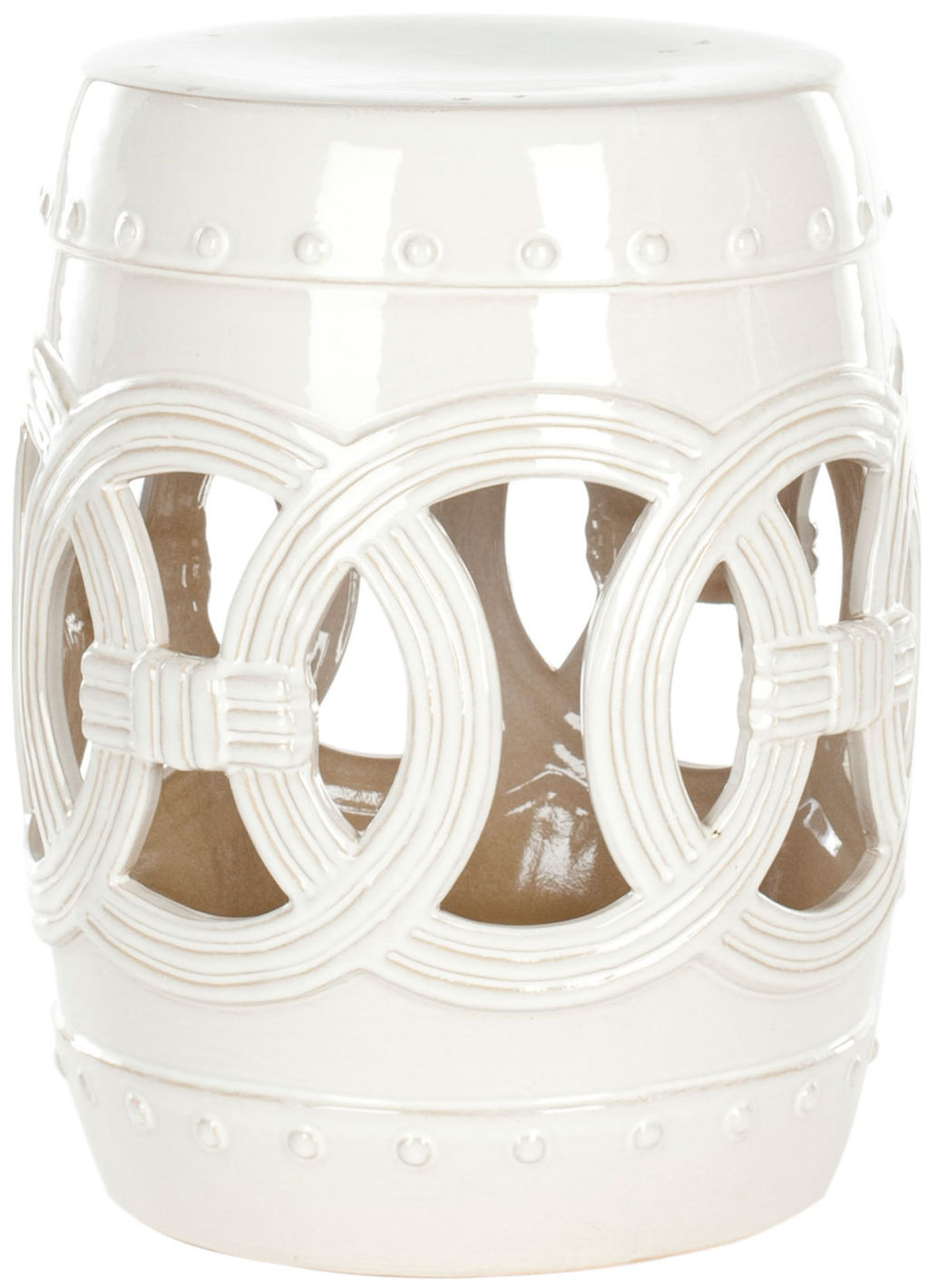 Preview image for White Ceramic Double Coin Stool, 13" X 17"