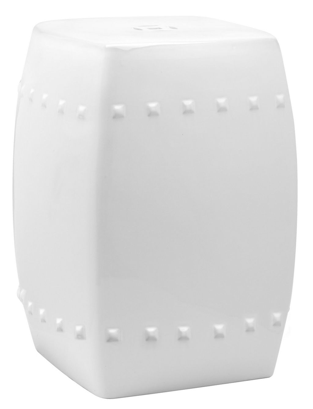 Preview image for Dotted Garden Stool, White, 15" X 17.5"