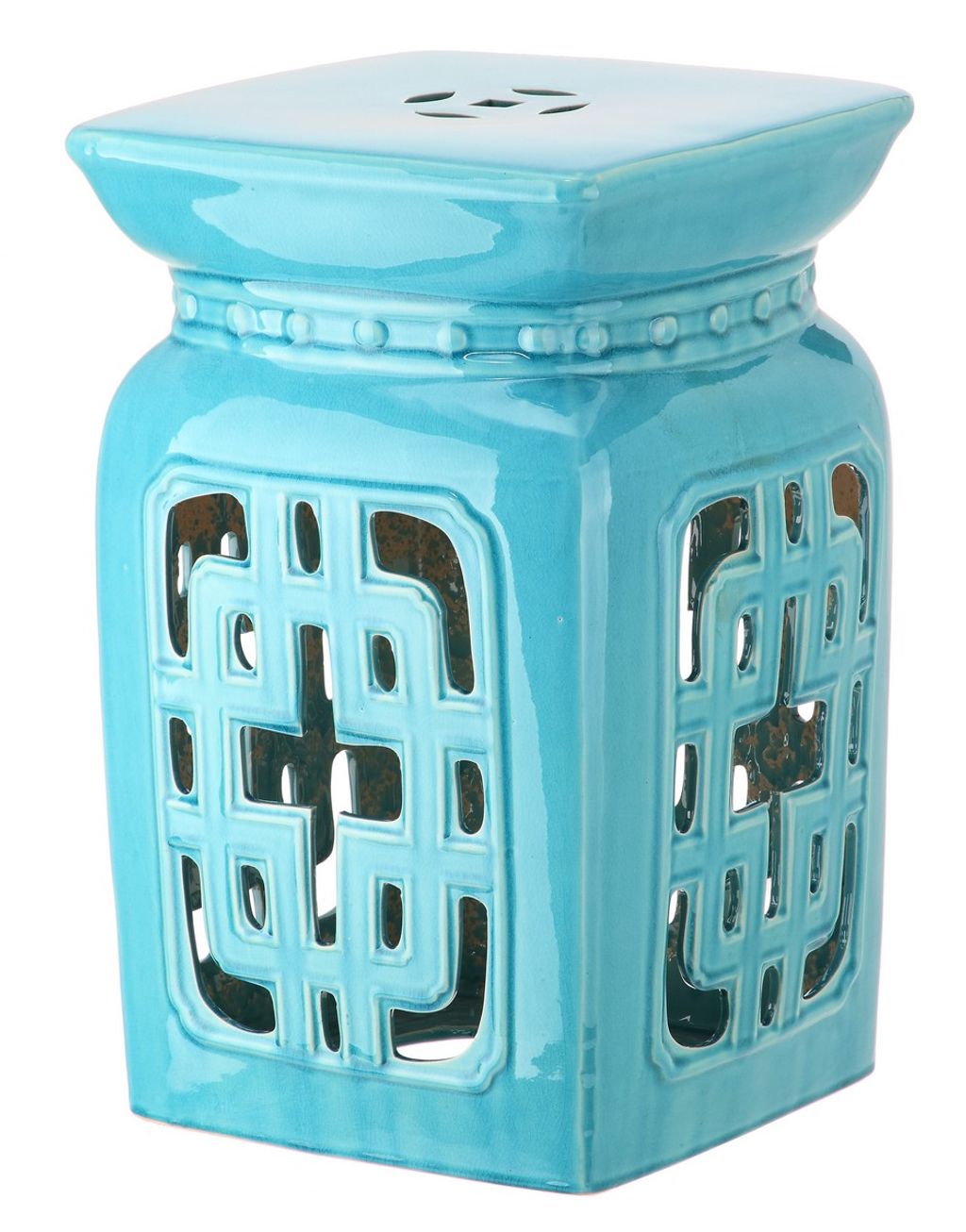 Preview image for Beijing Filigree Garden Stool, 12.5" X 18", Light Blue