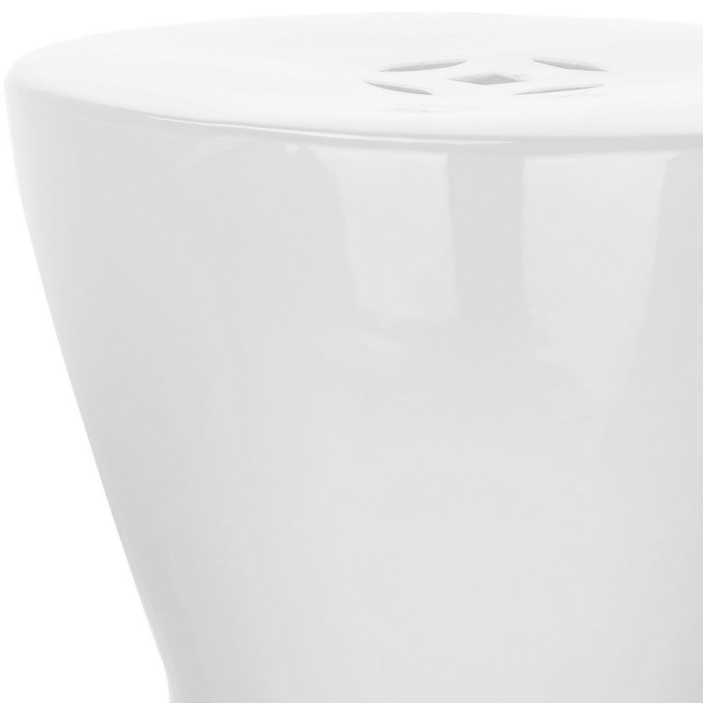 Liana Garden Stool, 12" X 17", White