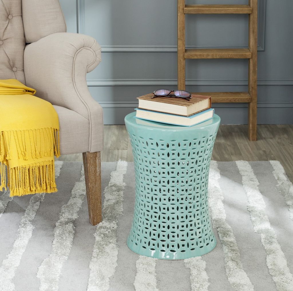 Preview image for Camilla Garden Stool, 12.5" X 17.5", Light Blue