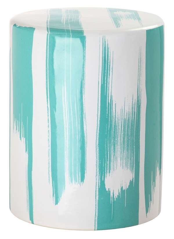 Garden Stool, 13" X 17", Decal Finish/Blue