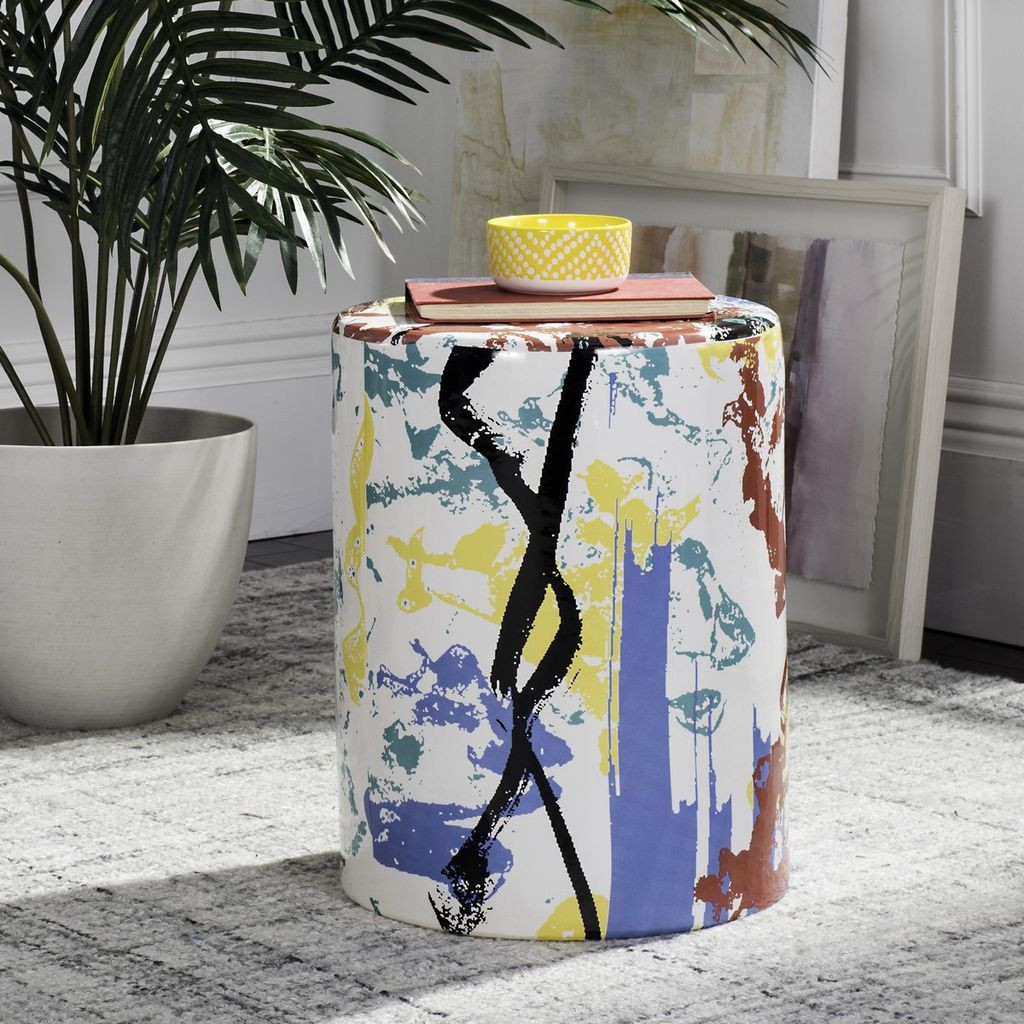 Preview image for Contemporary Ceramic Garden Stool, Multicolor, 13" X 17"