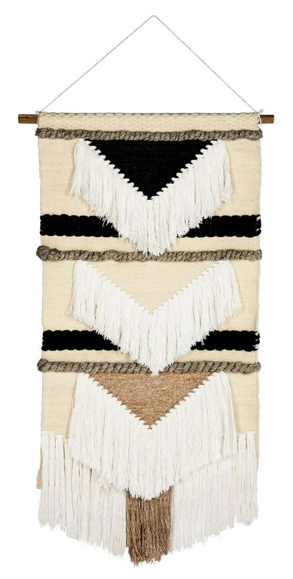 Sedona Woven Wall Art 118 Black White, 24" X