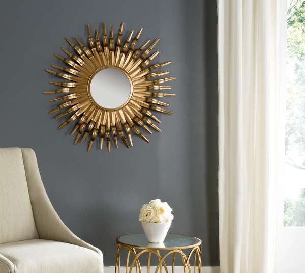 Sun Mirror, 36" X 1.5", Gold