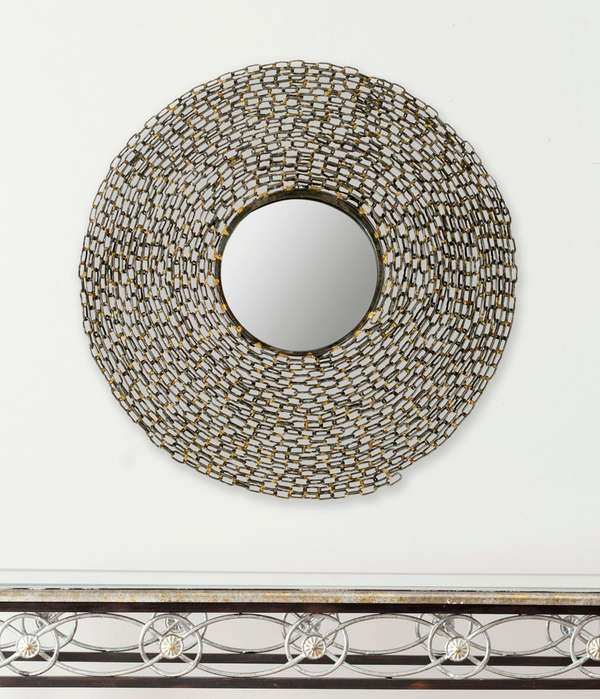 Gaby Jeweled Chain Mirror, 24" X 24"