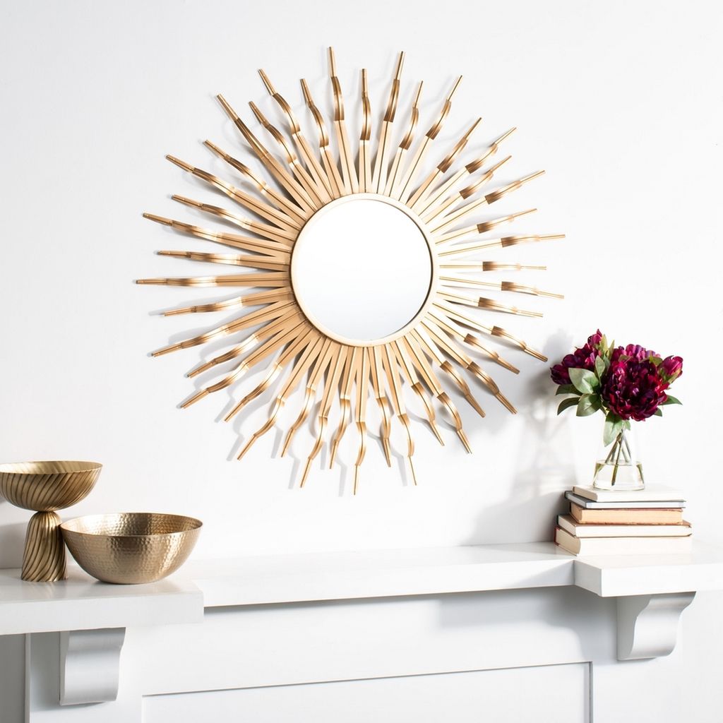 Naya Sunburst Mirror, 35" X 35", Gold