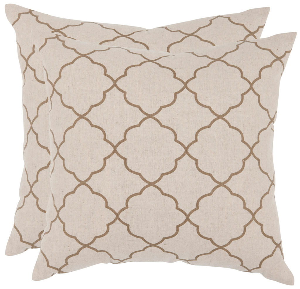 Sophie Pillow, 18" X 18", Taupe, Set Of 2