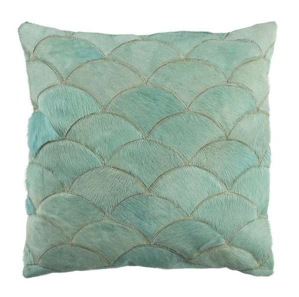 Metallic Scale Cowhide 20"X20" Pillow, 20" X 20"