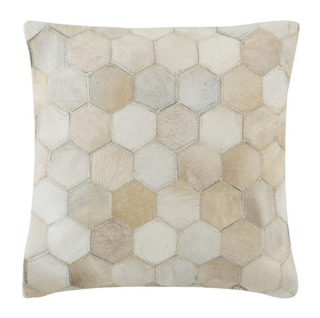 Tiled Cowhide Pillow, 18" X 18"