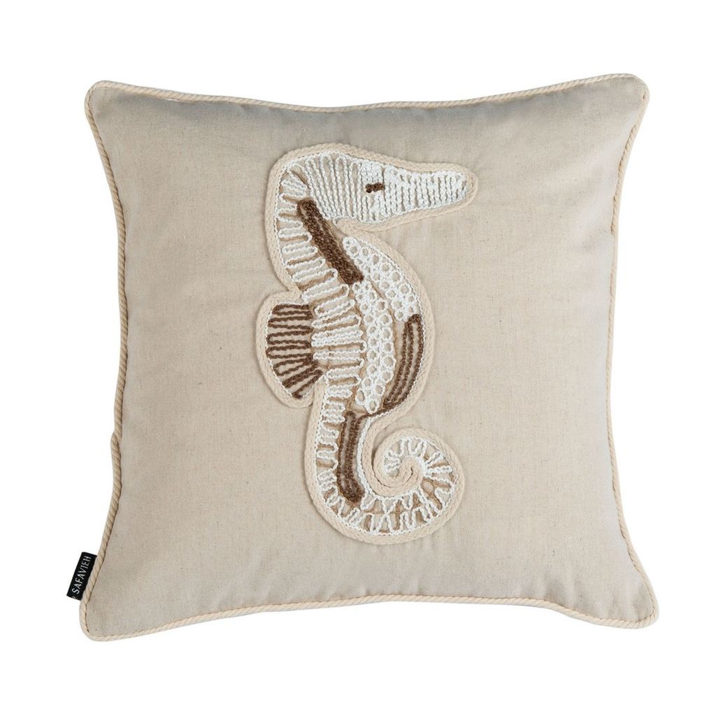 Sanden Seahorse Pillow, 18" X 18"