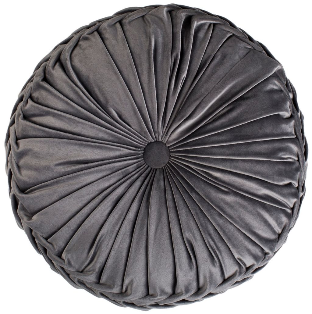 Leila Pillow, 18" Round, Grey