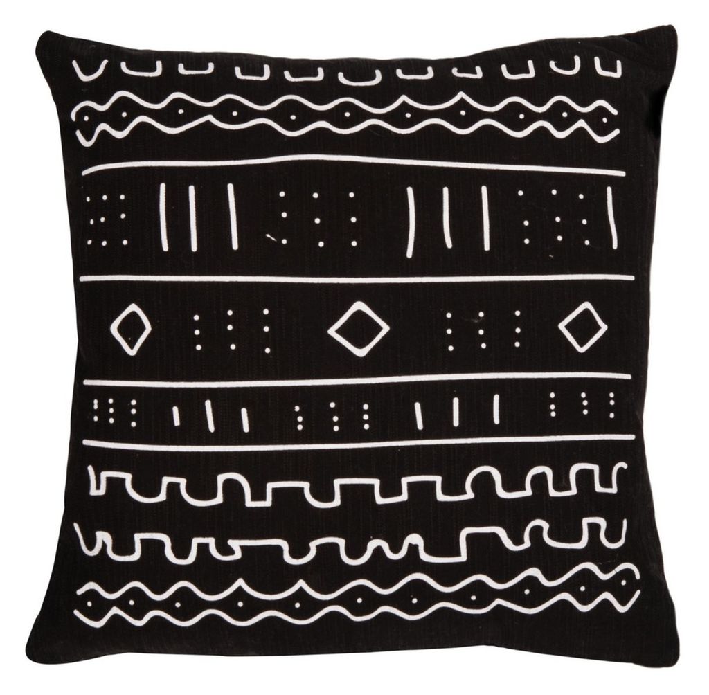 Living Room Throw Pillow, 18" X 18" Black
