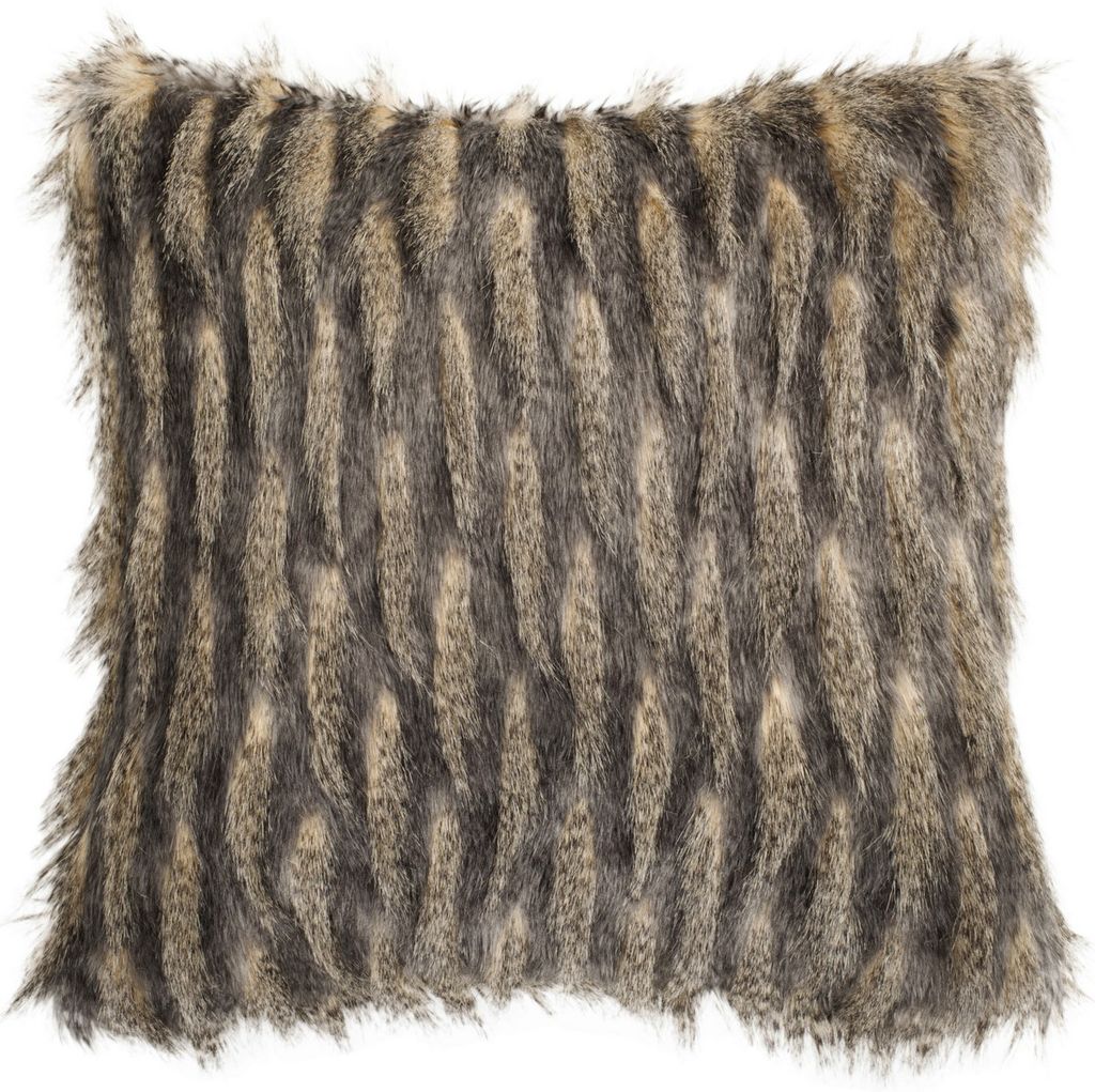 Preview image for Faux Pheasant, 20" X 20", Taupe/Charcoal
