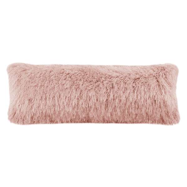 Shag Modish Metallic Pillow, 20" X 12", Metallic Blush