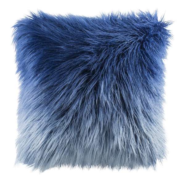 Faux Flokati Pillow, 20" X 20", Blue