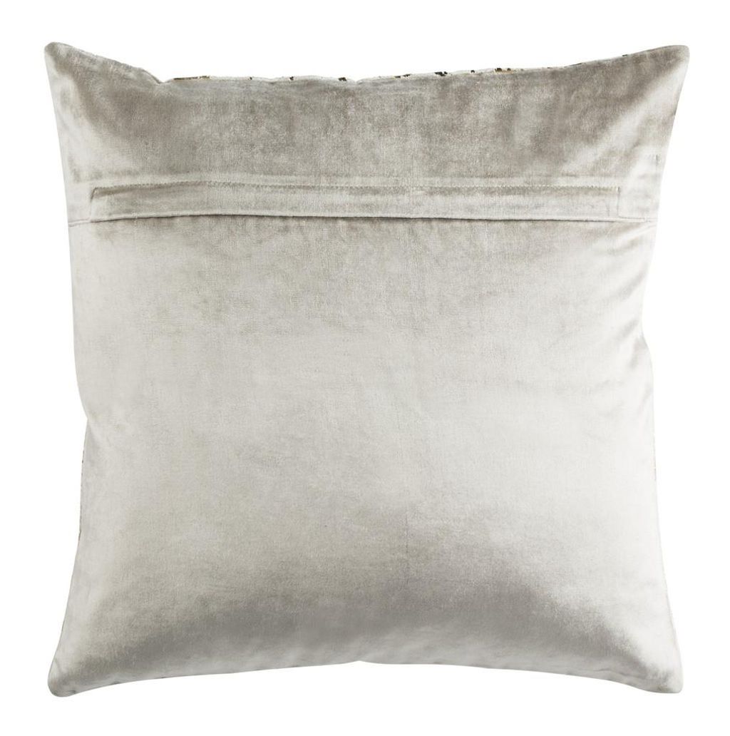 Edmee Metallic Pillow, 20" X 20", Beige/Gold