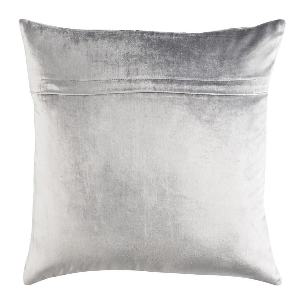 Edmee Metallic Pillow, 20" X 20", Light Grey/Silver