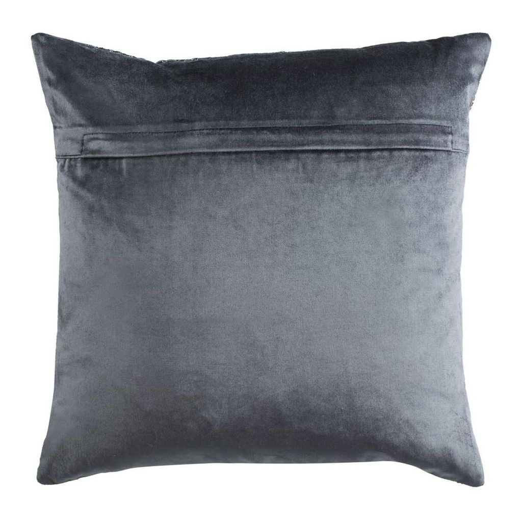 Edmee Metallic Pillow, 20" X 20", Midnight Blue/Silver