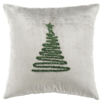 Enchanted Evergreen Pillow, 20&quot; X 20&quot;, Grey/Green