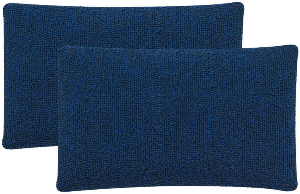 Preview image for Soleil Solid Pillow, 20" X 12", Dark Marine Blue, Set Of 2