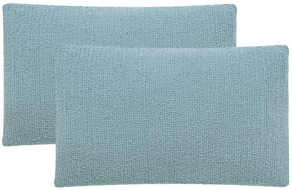 Soleil Solid Pillow, 20" X 12", Marine Baby Blue, Set Of 2