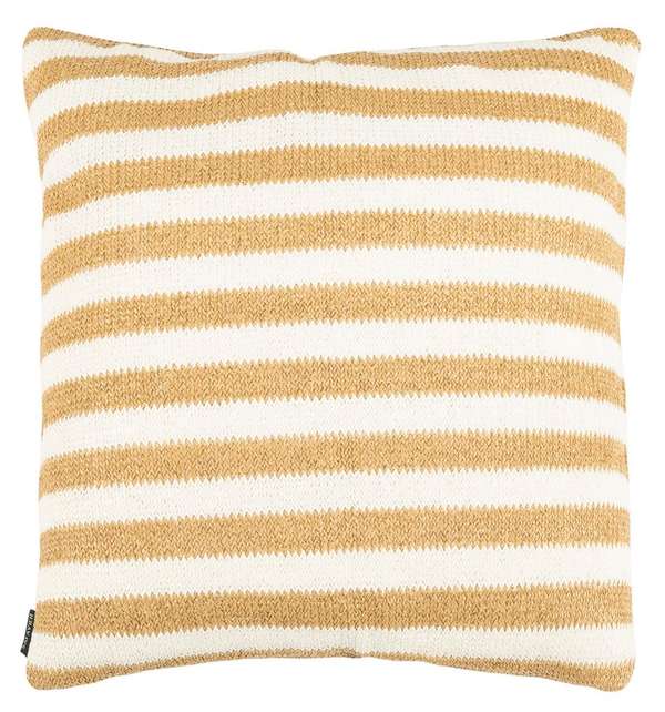 Farmhouse Cream Pillow With Stripe Pattern 20" Square