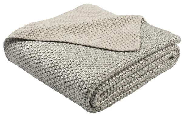 Tickled Grey Knit Throw, 60" X 50"