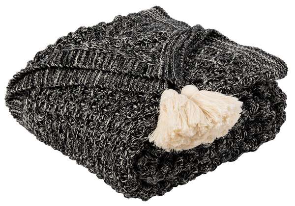 Pennie Knit Tassel Throw, 60" X 50"