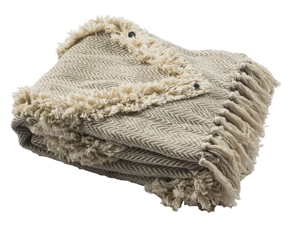 Preview image for Lachlan Fringe Throw, 60" X 50", Beige
