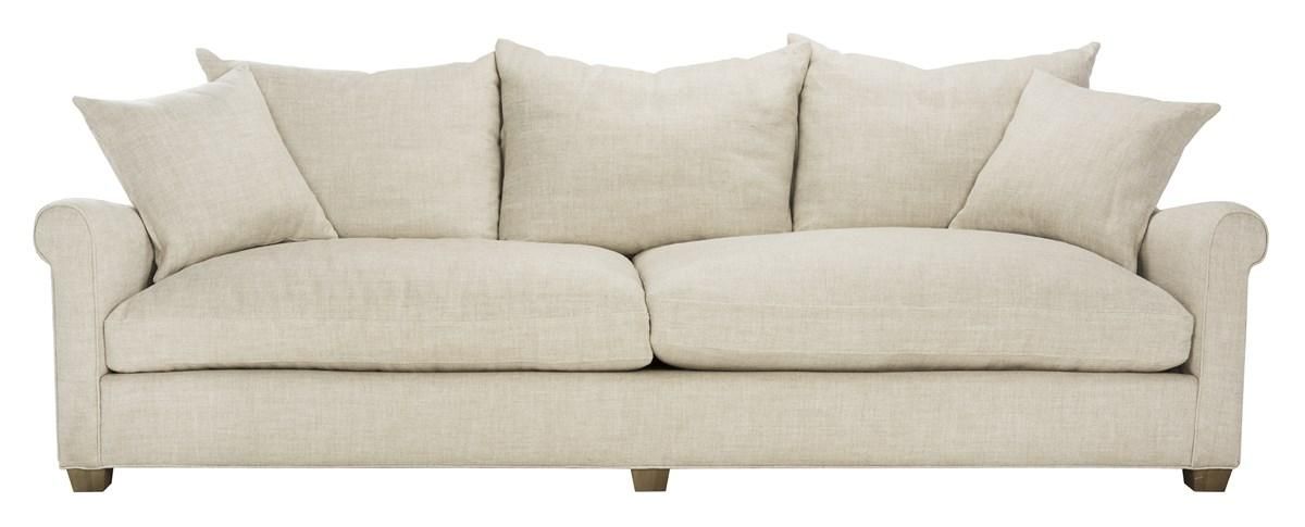 Frasier Natural Linen Sofa, 104" X 34"