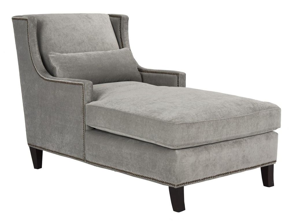 Vitali Studded Chaise, 33" X 38", Gray/Java