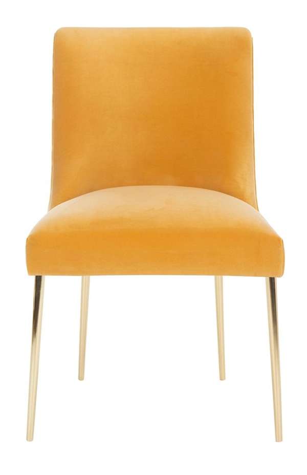 Nolita Velvet Dining Chair, 28" X 35.3", Mustard