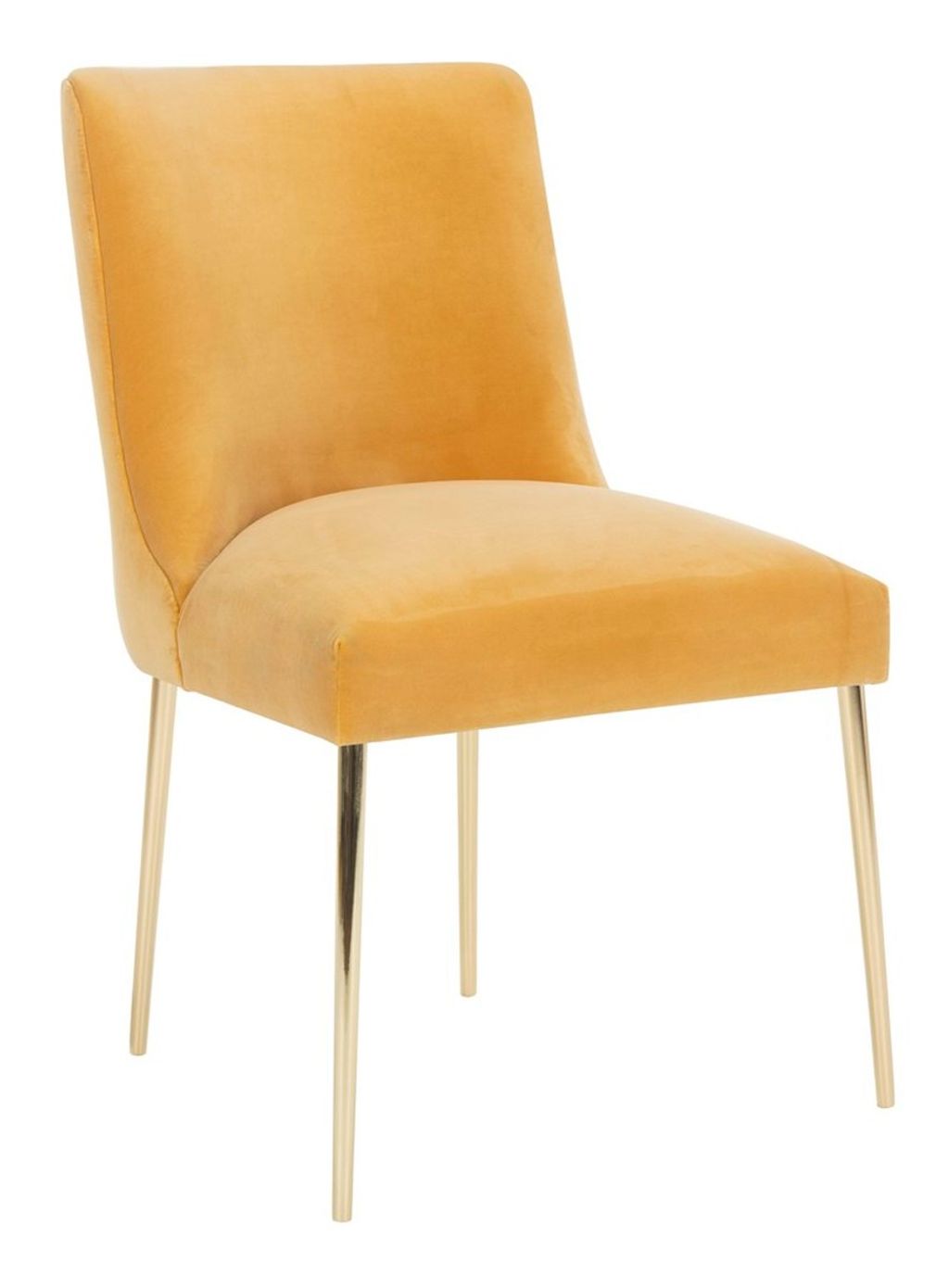 Nolita Velvet Dining Chair, 28" X 35.3", Mustard