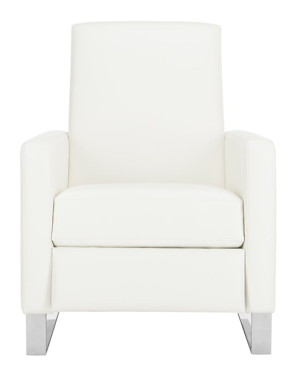 Plush White Leather Recliner (40.90"H x 29.50"W)