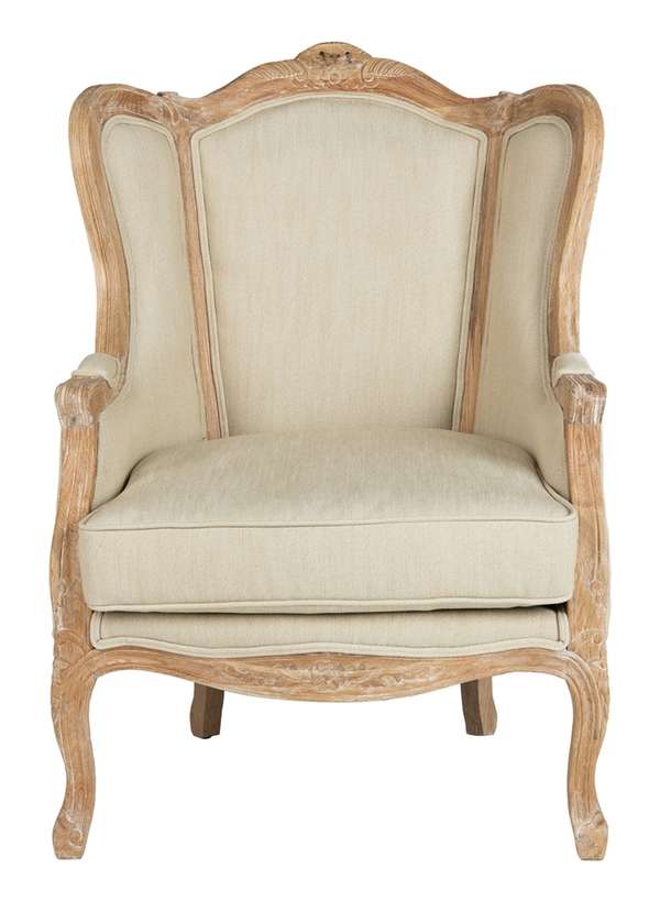 Fallon Linen Wing Chair, 34" X 40"