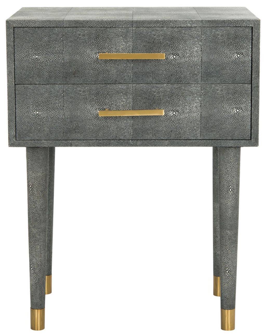 Nour Faux Shagreen End Table, 14.17" X 21.7"
