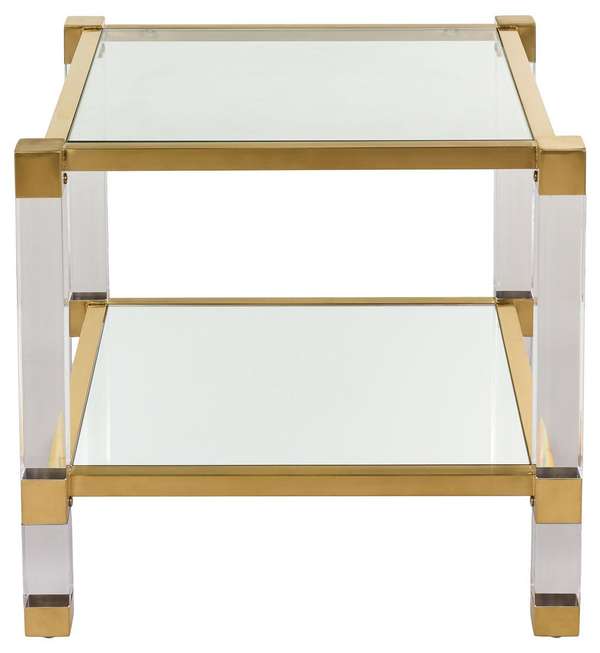 Acyrlic End Table, 24" X 22", Brass