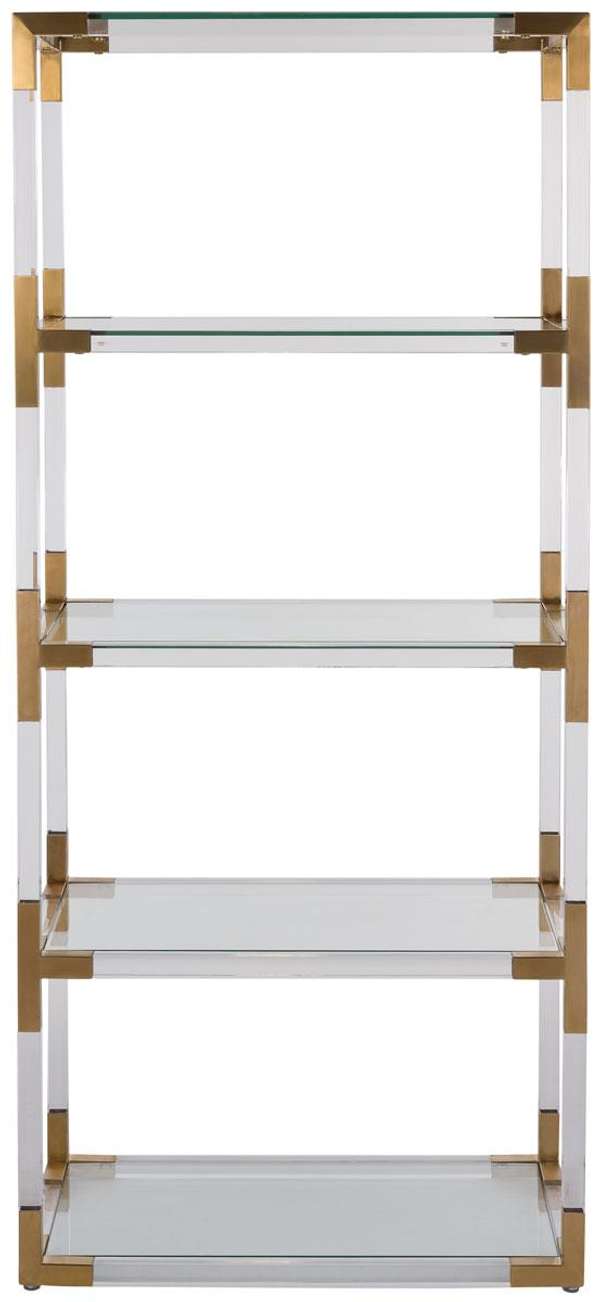 Hayley Acrylic Bookshelf, 30" X 63", Brass