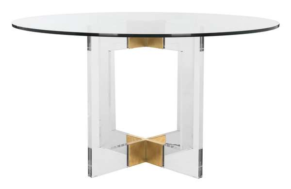 Xevera 53" Round Acrylic Dining Table, 53" X 30"