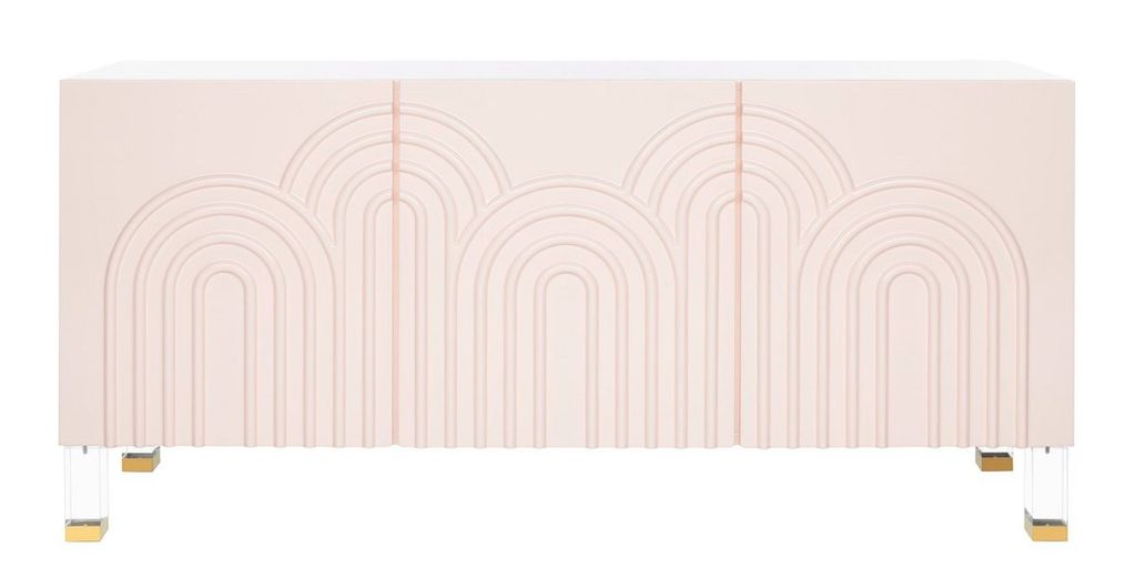 Saturn Wave Acrylic Sideboard, 64" X 30", Light Pink