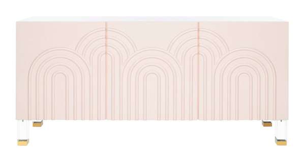 Saturn Wave Acrylic Sideboard, 64" X 30", Light Pink