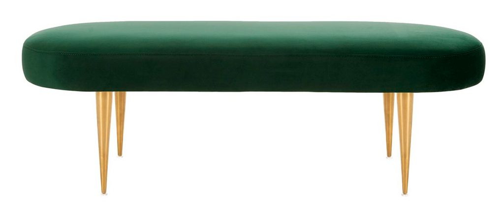 Preview image for Corinne Velvet Oval Bench, 48.43" X 15.75", Emerald