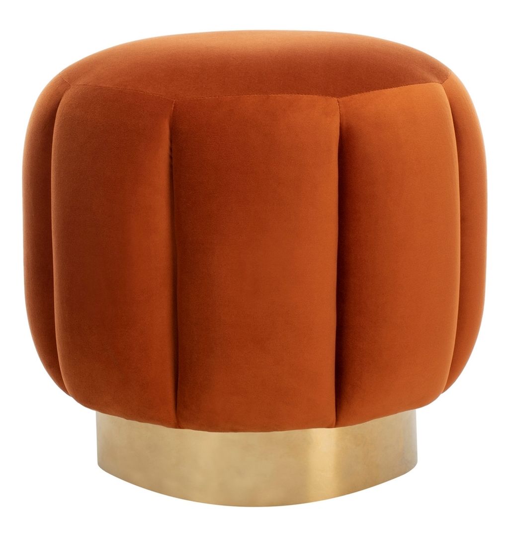Preview image for Channel Tufted Otttoman Orange Velvet