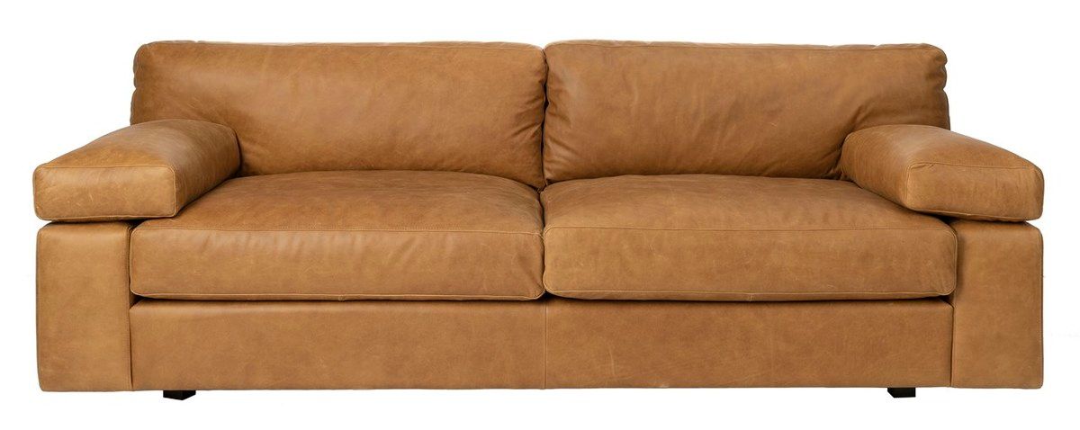 Sampson Italian Leather Sofa, 86.2&quot; X 29.5&quot;