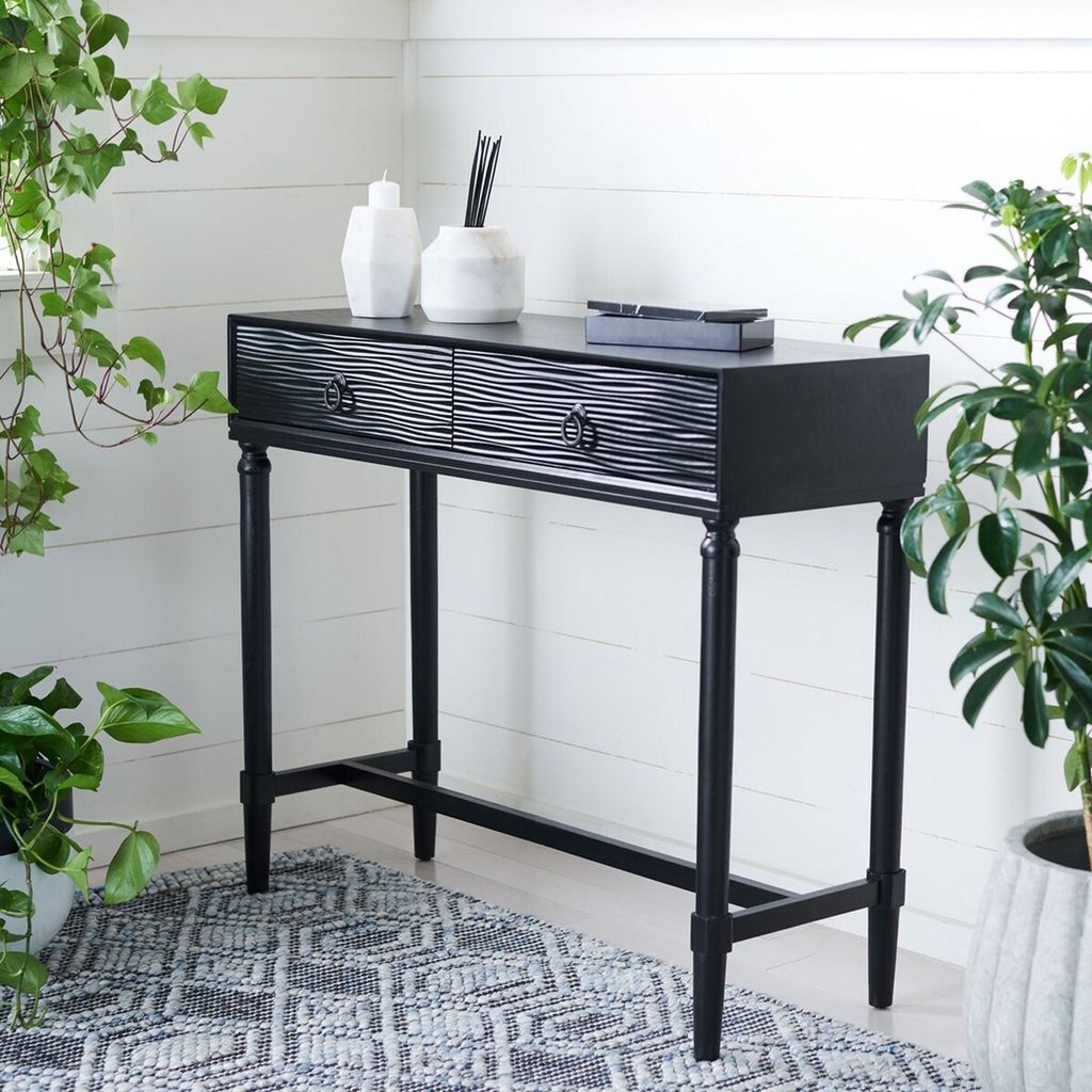 2-Drawer Console Table, Black