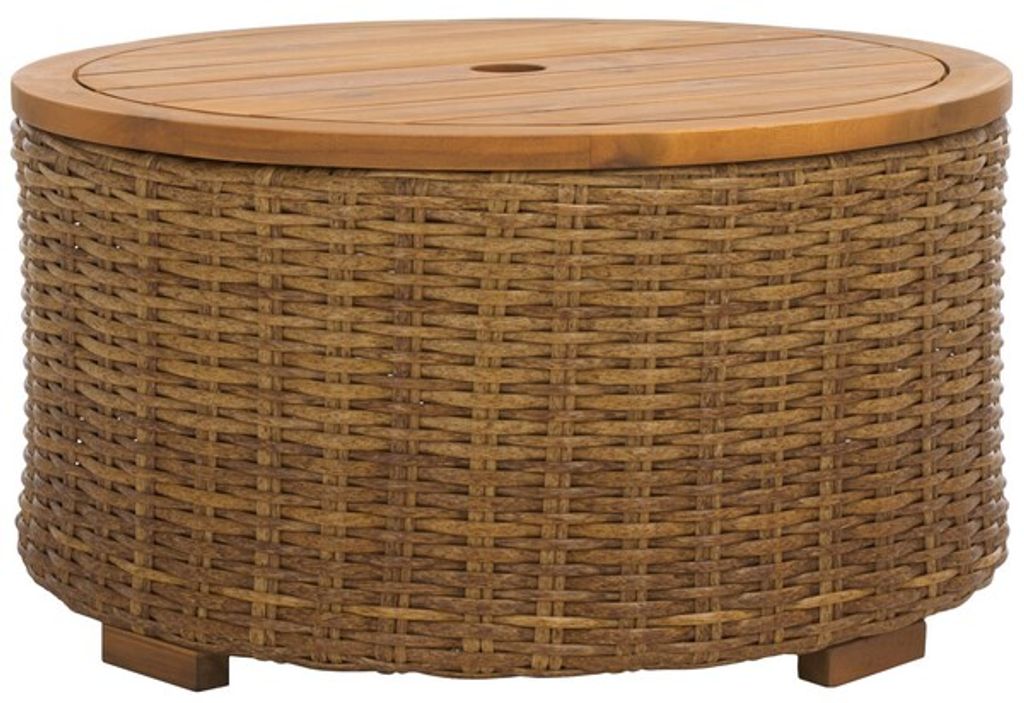 Preview image for Wicker Storage Outdoor Coffee Table
